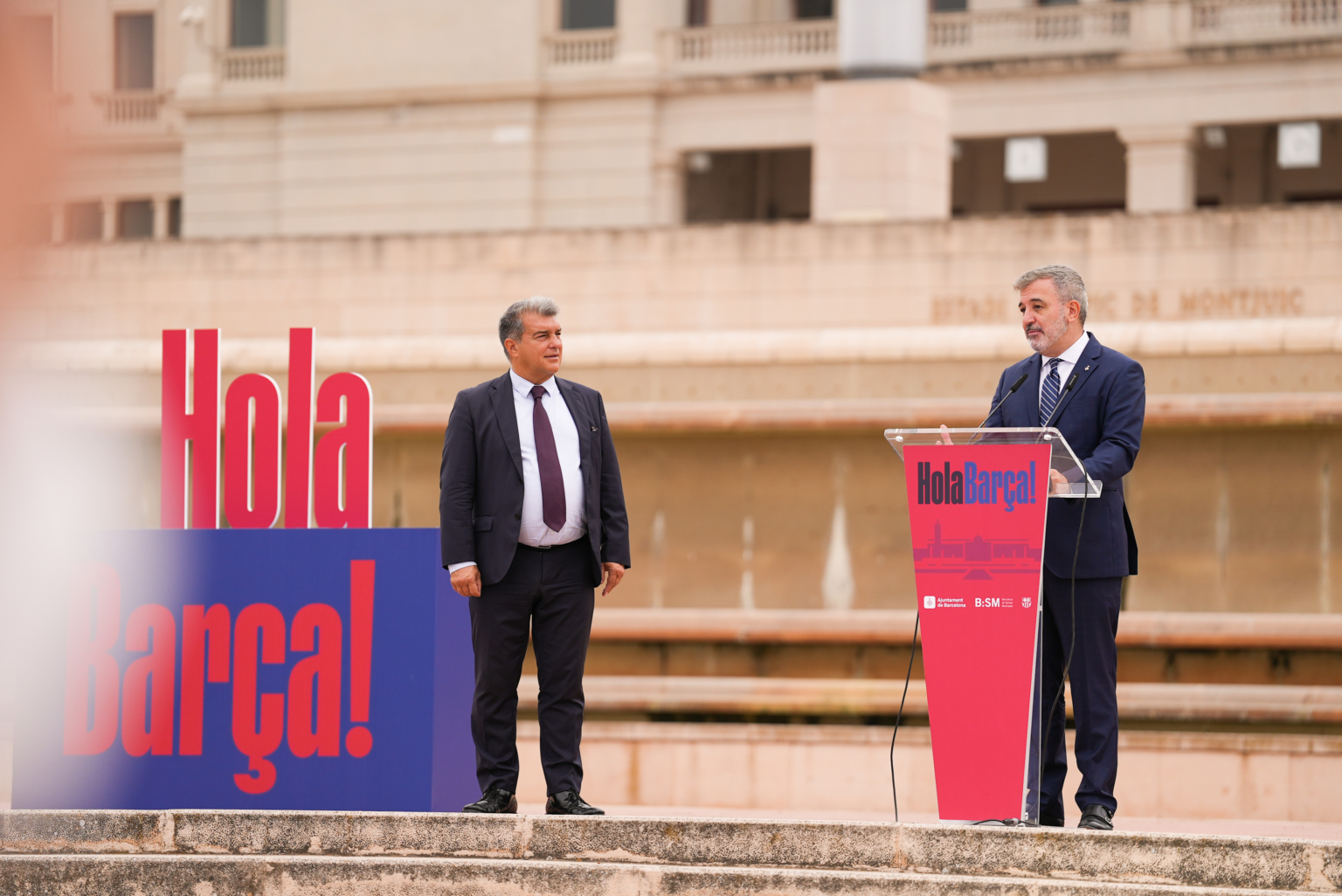 Collboni Y Laporta Presentan El Acuerdo Por El Que El Estadio Olímpico ...