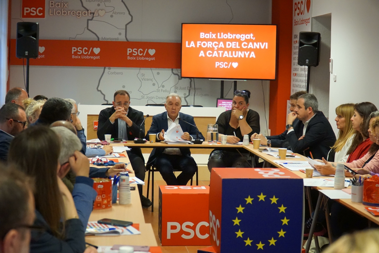 Reunió de l'executiva del PSC del Baix Llobregat per valorar les eleccions europees